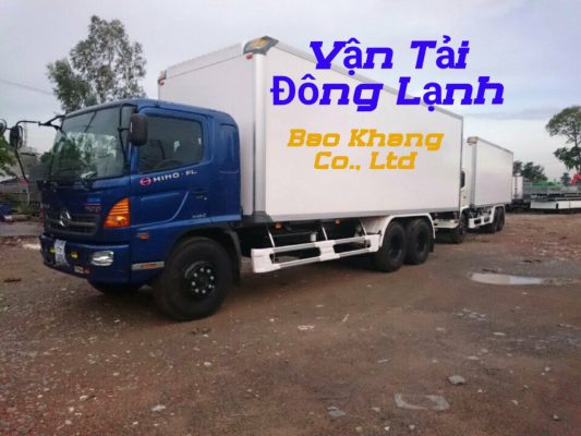 Xe chở hàng đông lạnh tại Ninh Thuận