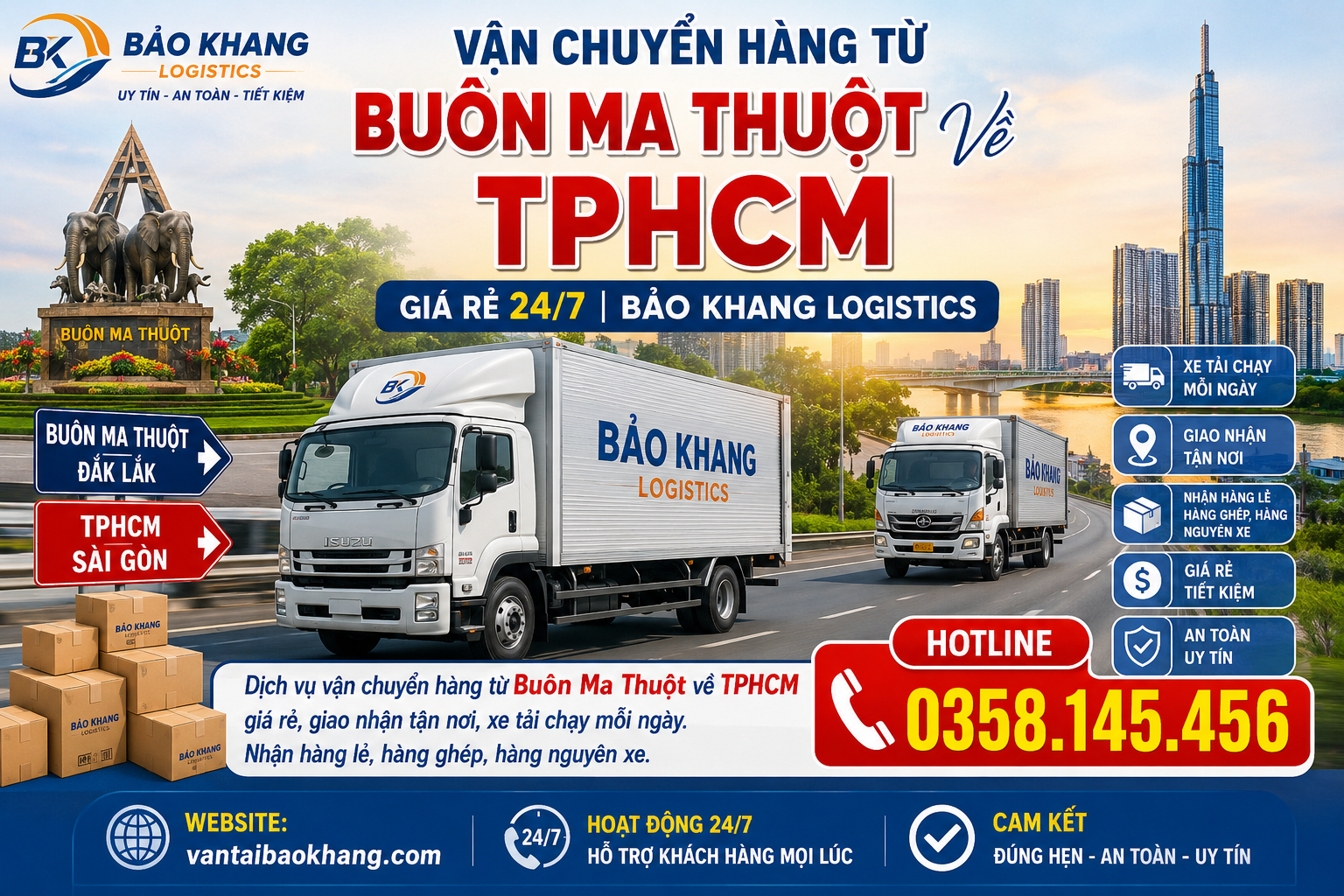 Vận Chuyển Hàng Từ Buôn Ma Thuột Về TPHCM
