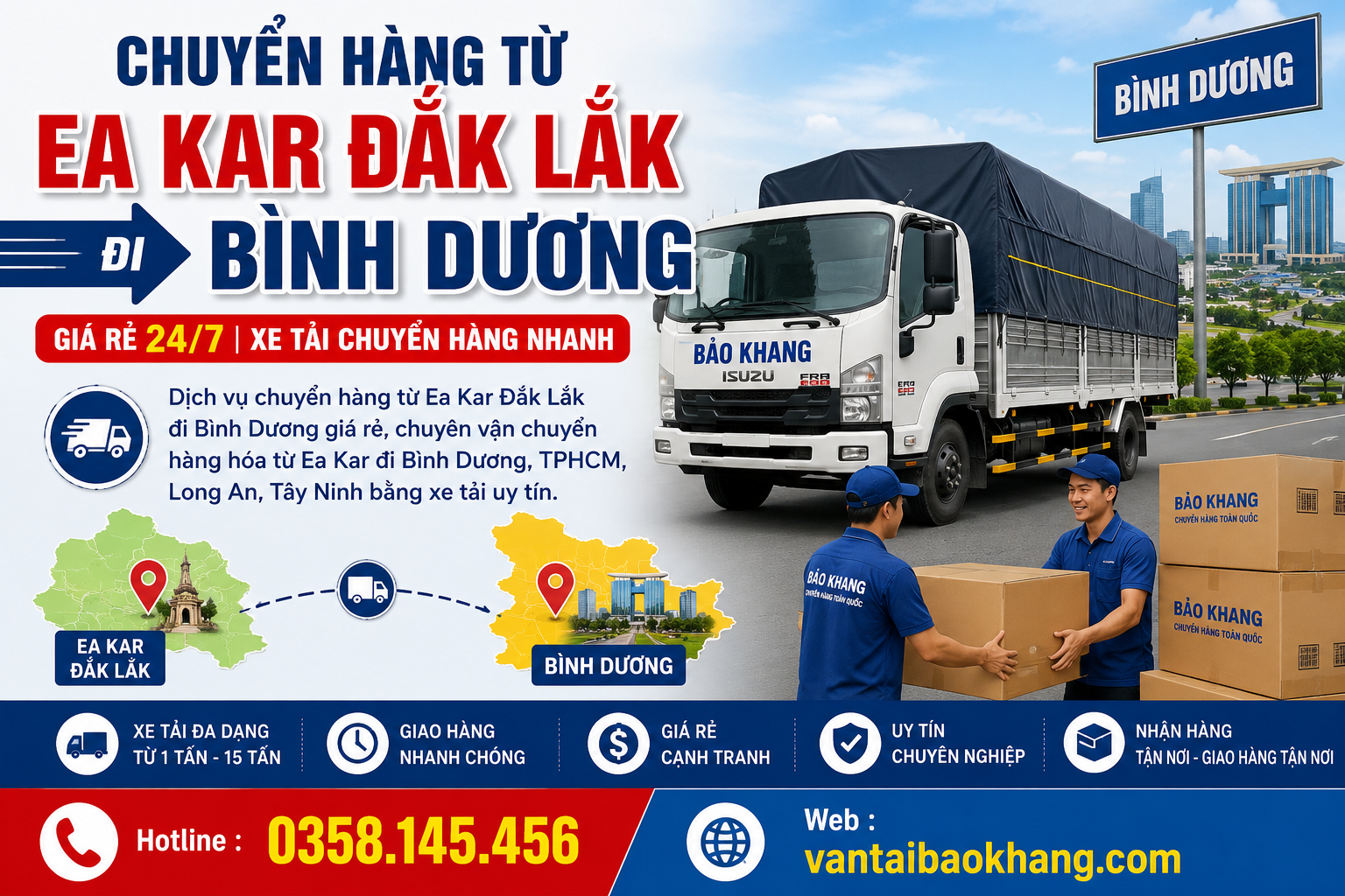 Chuyển Hàng Từ Ea Kar Đắk Lắk Đi Bình Dương