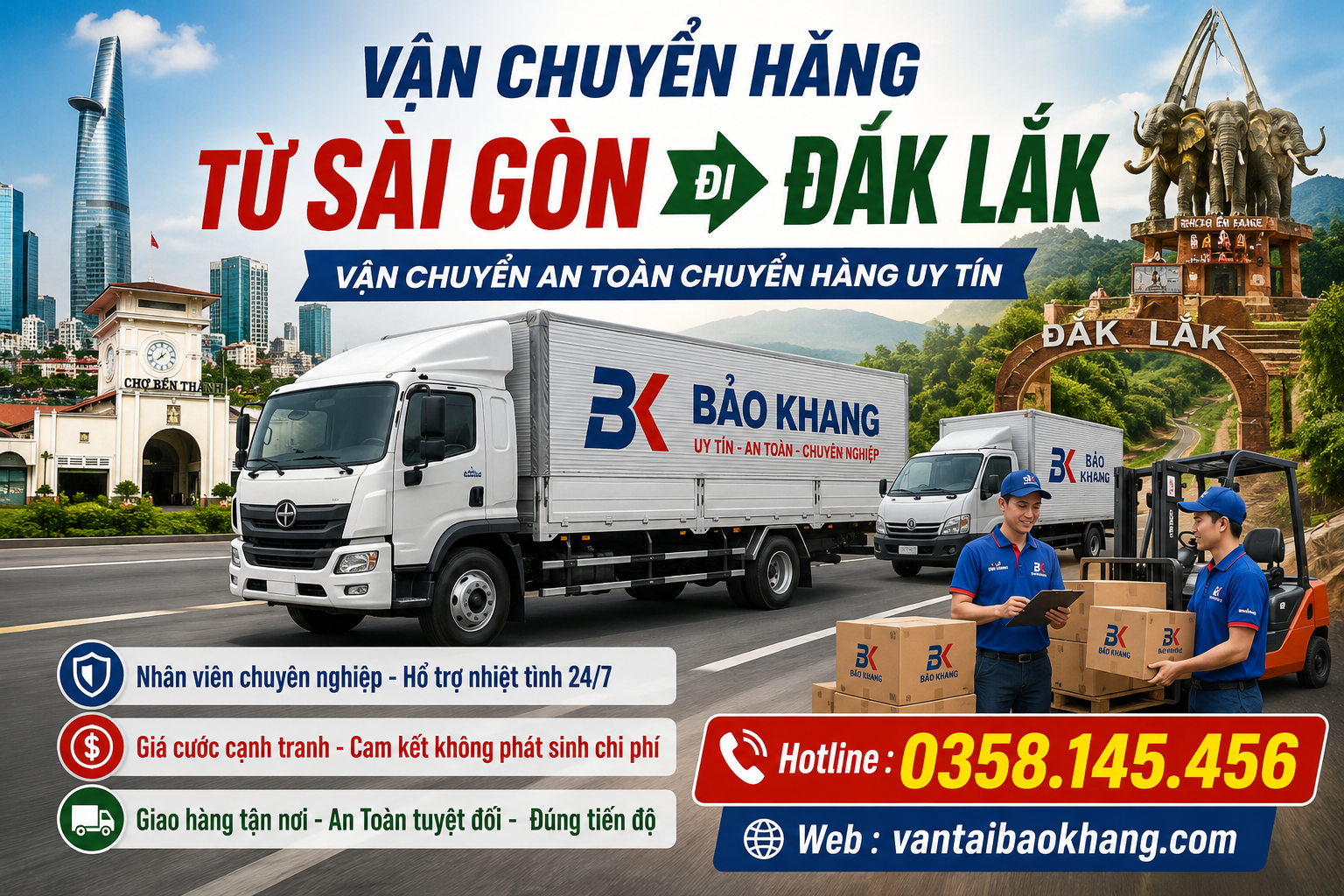 vận chuyển hàng từ Sài Gòn đi Đắk Lắk