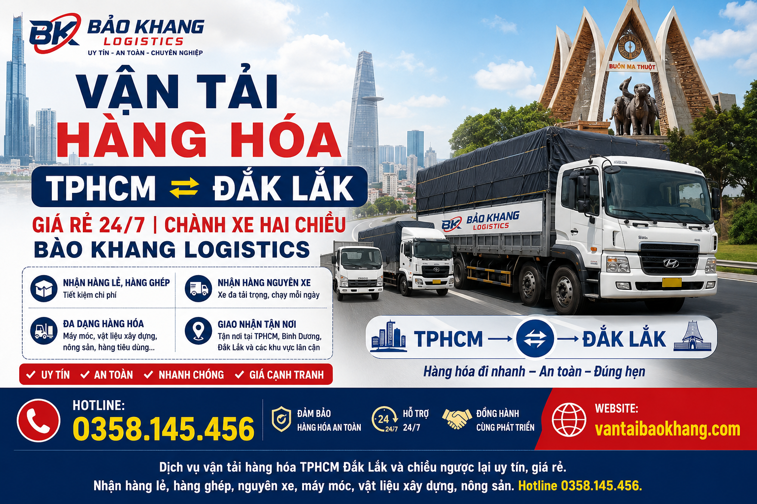 vận tải hàng hóa tphcm đắk lắk