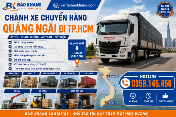 Chành xe chuyển hàng Quảng Ngãi đi TP.HCM