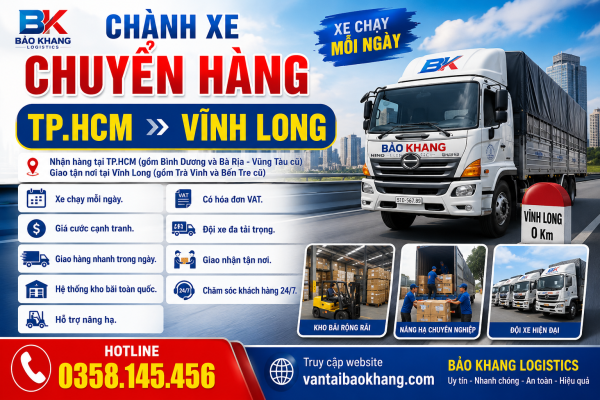 Chành xe chuyển hàng TP.HCM đi Vĩnh Long