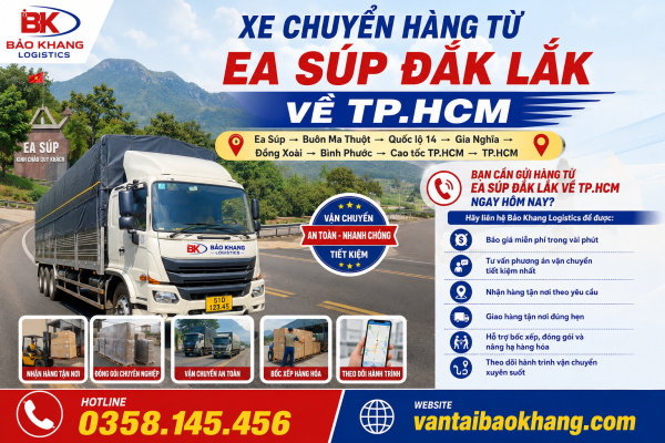 xe chuyển hàng từ Ea Súp Đắk Lắk về TP.HCM