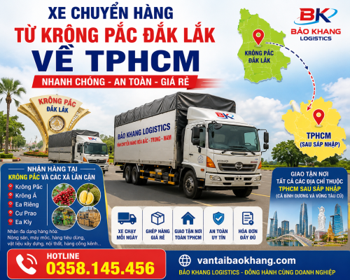 Xe chuyển hàng từ Krông Pắc Đắk Lắk về TPHCM