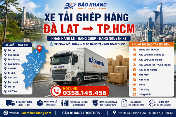Xe tải ghép hàng Đà Lạt đi TP.HCM