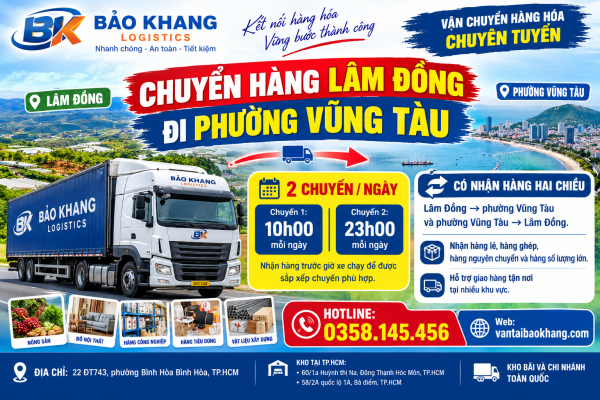 Chuyển hàng Lâm Đồng đi phường vũng Tàu
