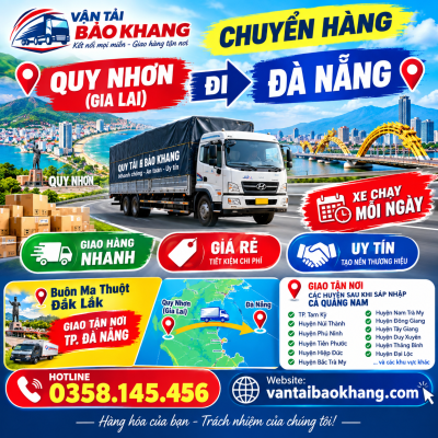 Chuyển hàng Quy Nhơn ( Gia Lai ) đi Đà Nẵng
