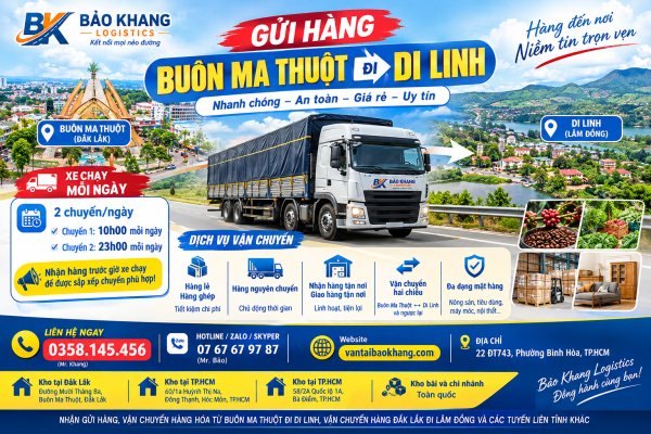 Gửi hàng Buôn Ma Thuột đi Di Linh