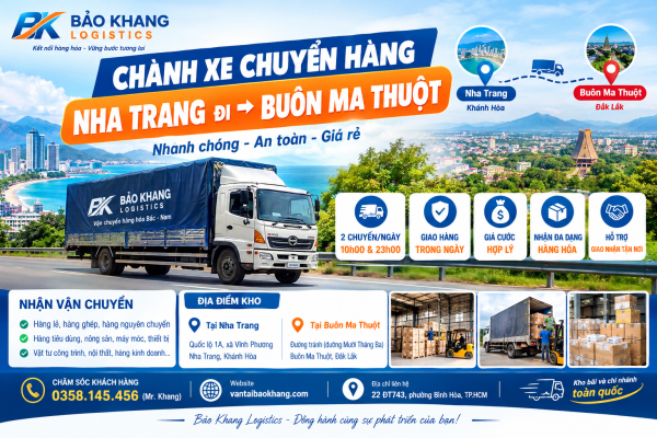 chành xe chuyển hàng Nha Trang đi Buôn Ma Thuột